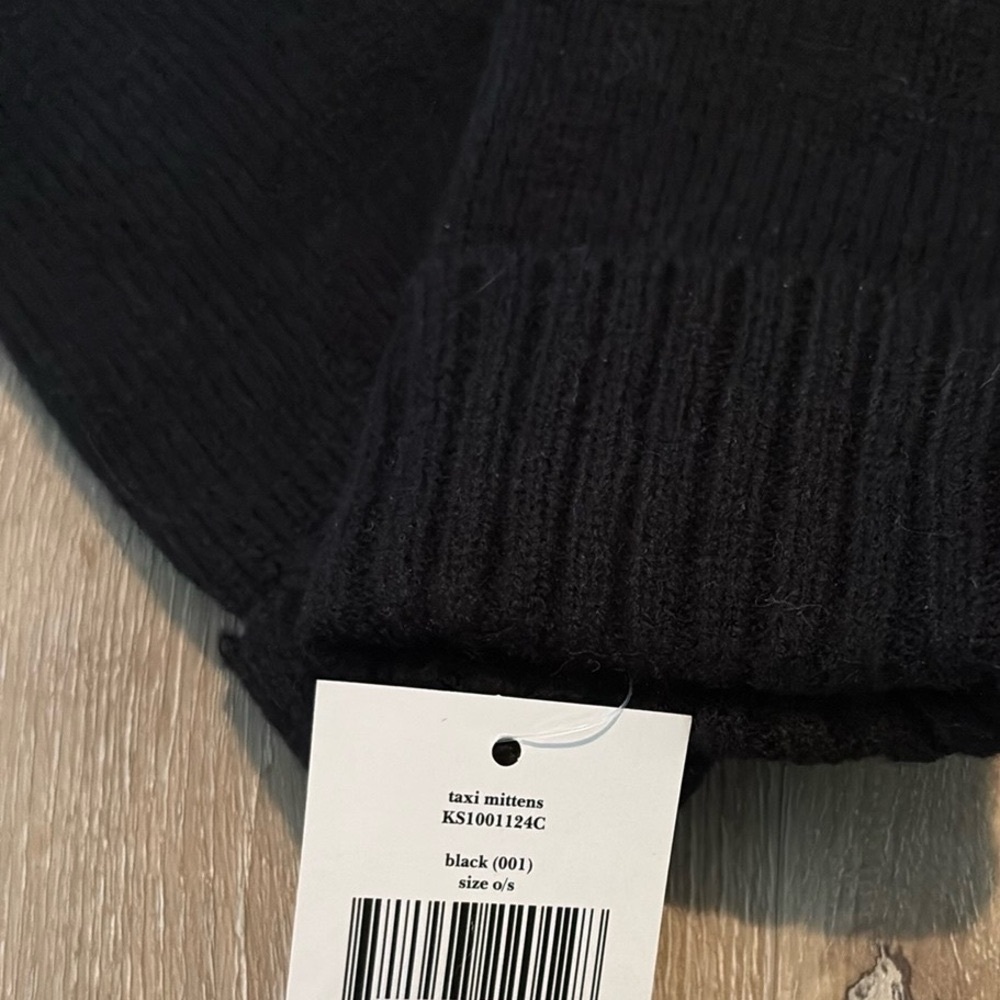 LAST ONE NWT [Kate Spade] New York Taxi Cab Mittens Black/White Women’s One Size - Picture 10 of 10
